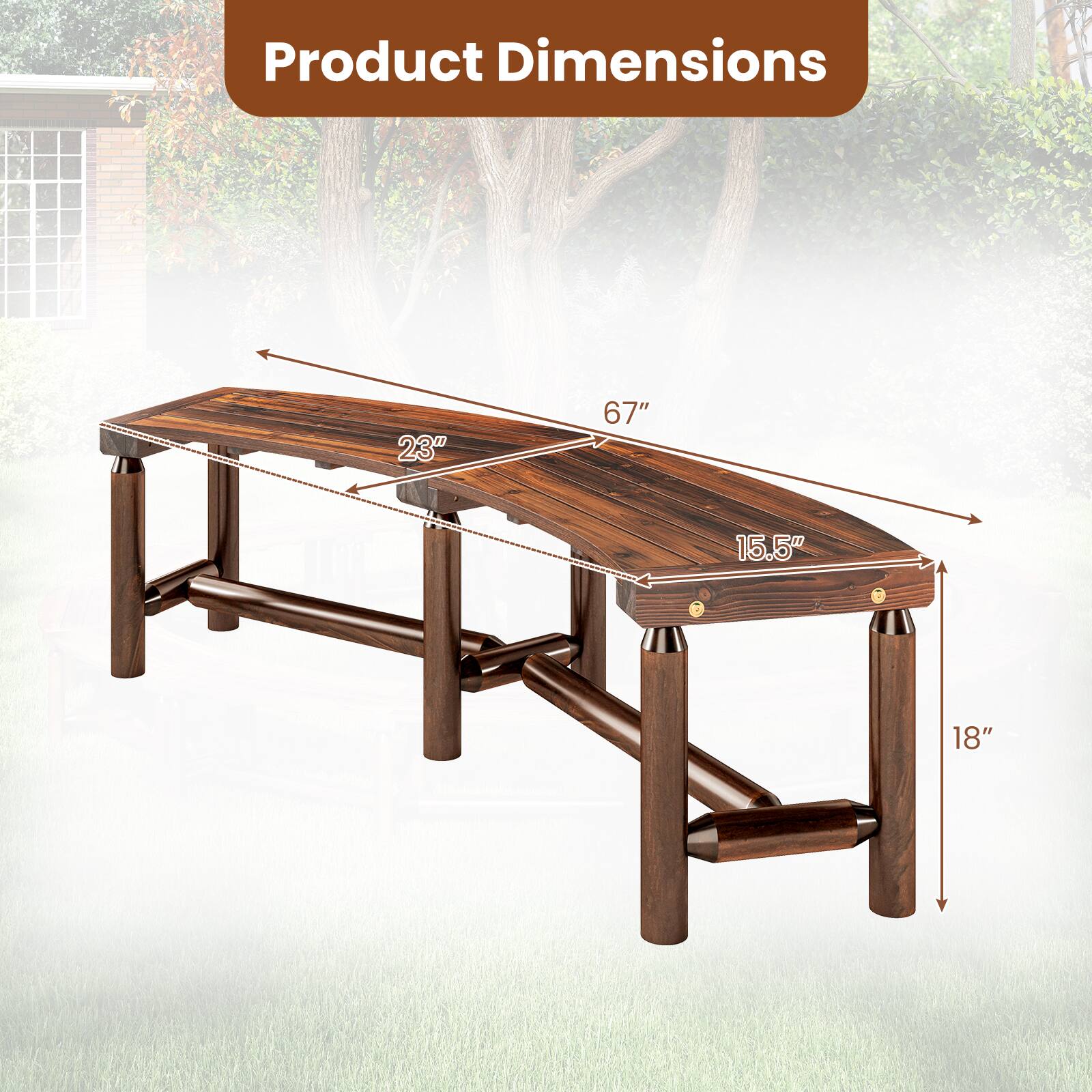 Product Dimensions  
23" x 67" x 15.5" x 18"