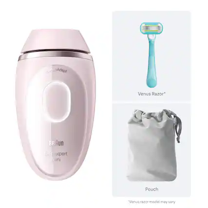 - SensoAdapt
- BRAUN Silk-expert Mini
- Venus Razor*
- Pouch
- *Venus razor model may vary
