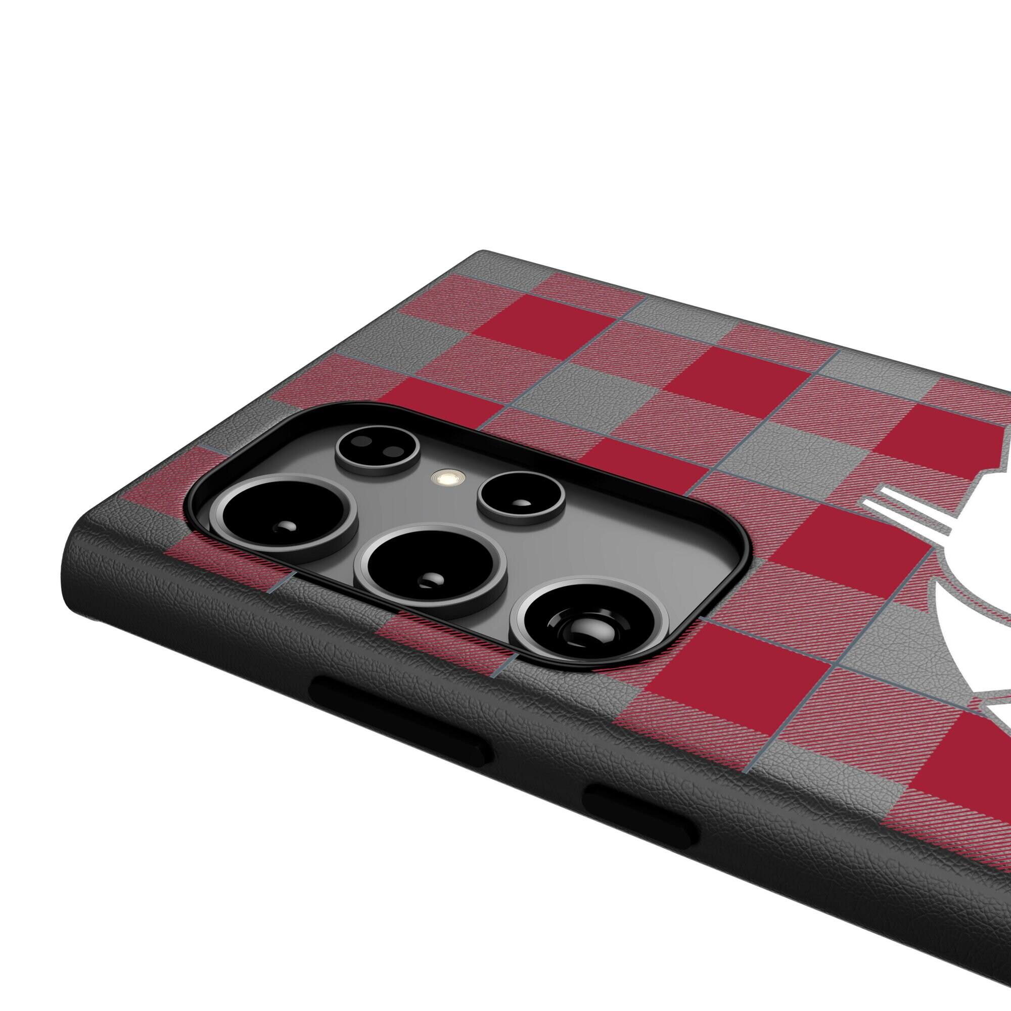 Alt View 3. Keyscaper - Washington State Cougars Plaid Galaxy Magnetic Bump Case - S25 - Black.