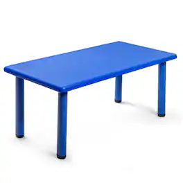 Gymax - Kids Plastic Rectangular Learn and Play Table Playroom Kindergarten Home - Blue