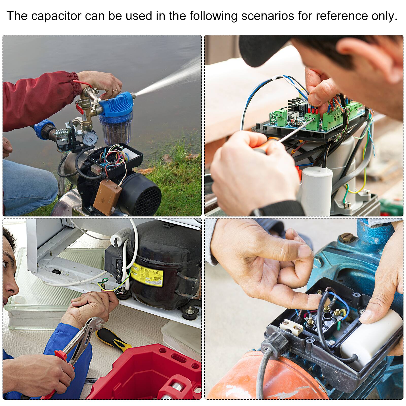 The capacitor can be used in the following scenarios for reference only.