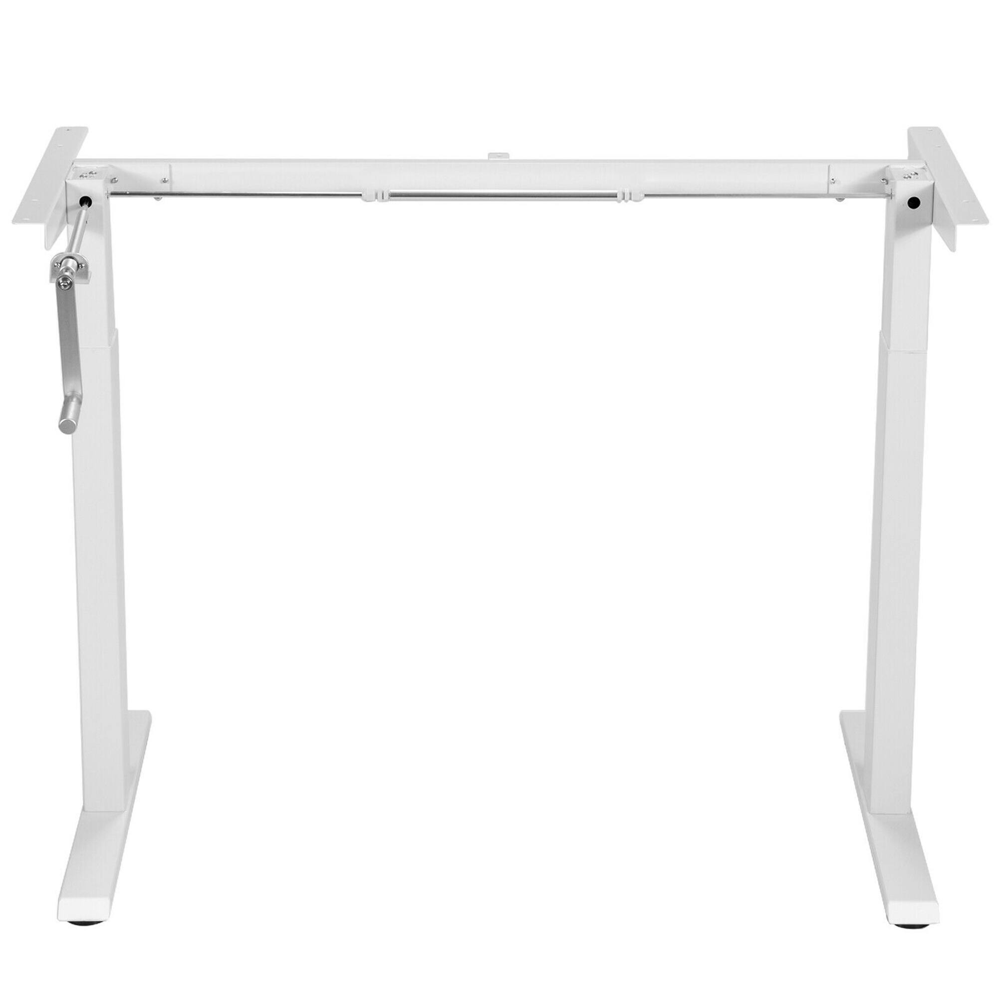 Alt View 9. Gymax - Gymax Hand Crank Sit to Stand Desk Frame Height Adjustable Standing Base White - White.