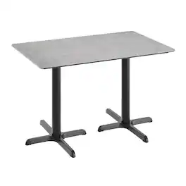 Emma + Oliver - PureShield Tabletop with Seam-Free Surface Innovation and Table Height X-Base - Gray Faux Concrete/Black Base