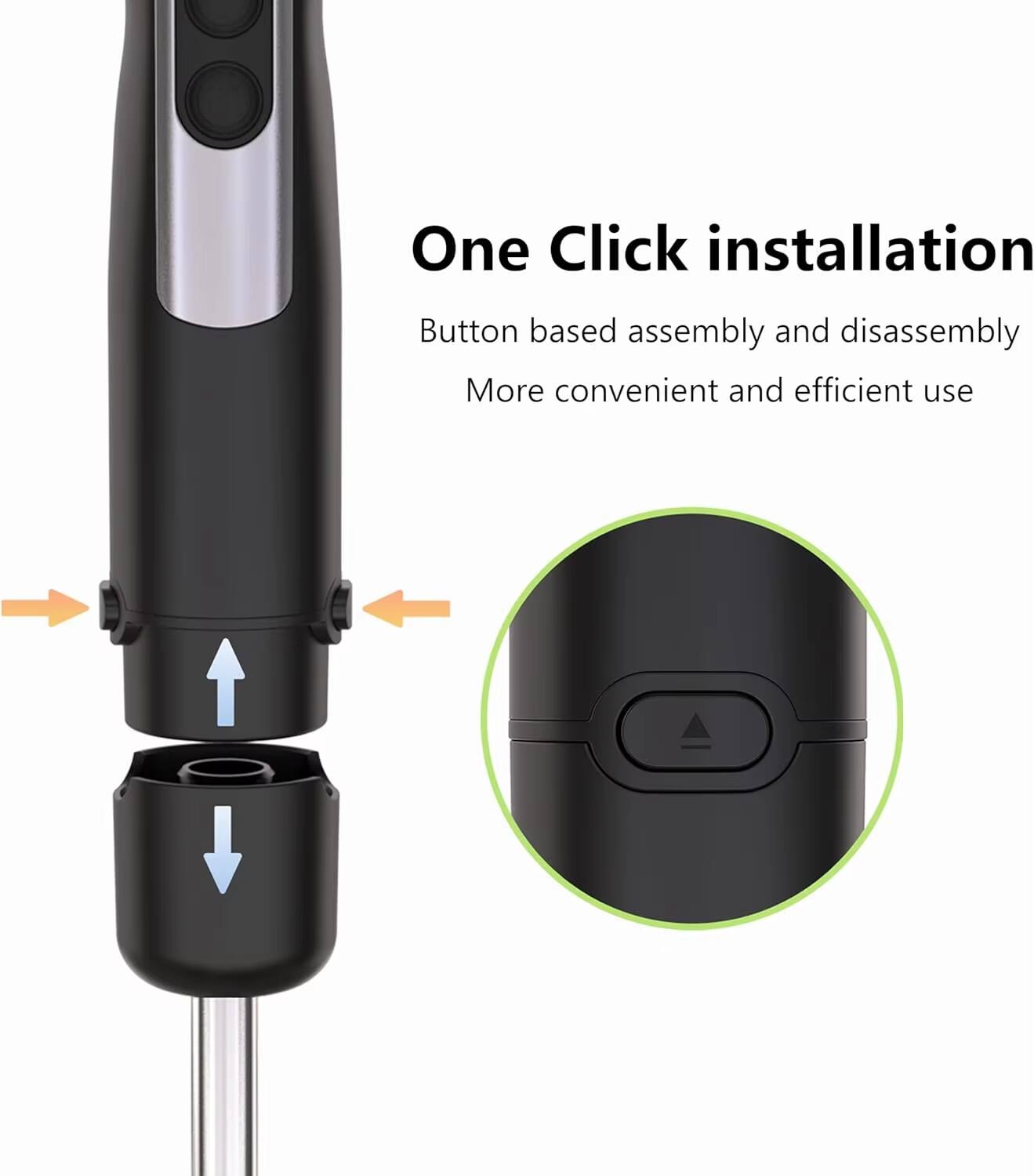 One Click installation  
Button based assembly and disassembly  
More convenient and efficient use