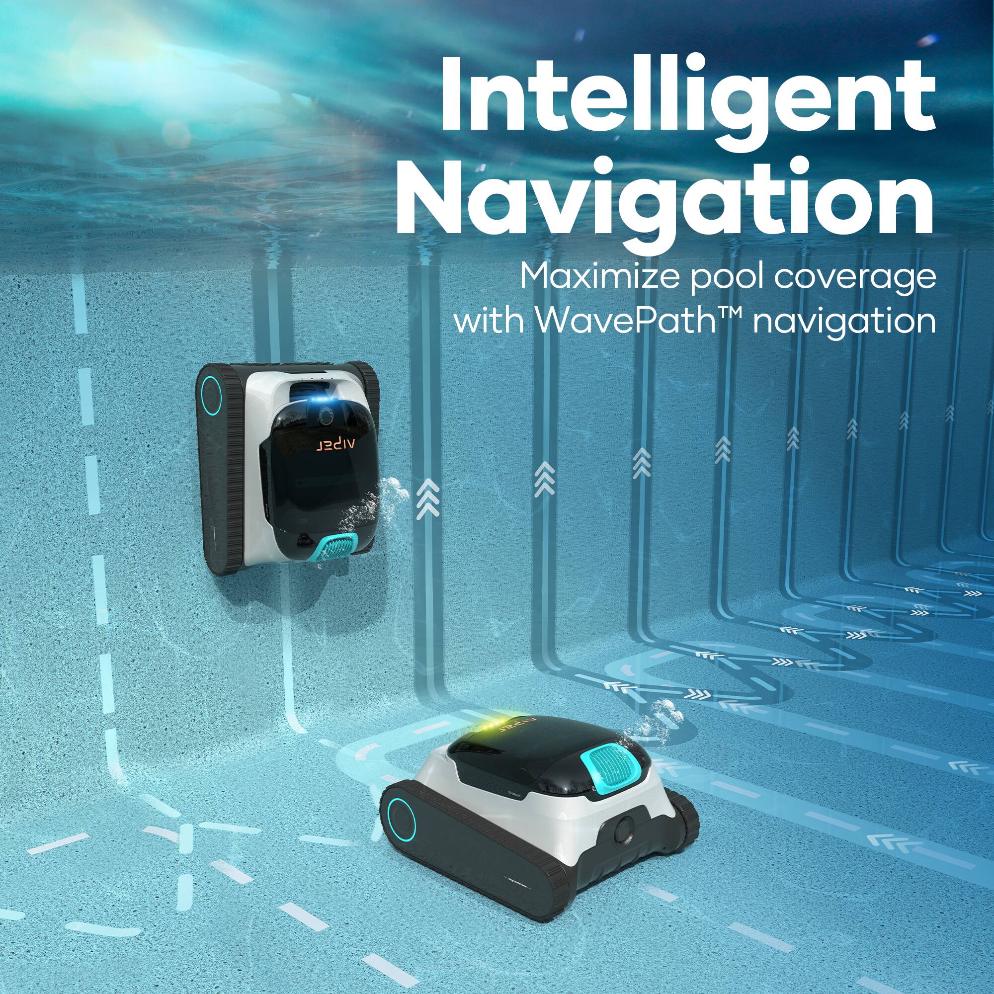 Intelligent Navigation maximizes pool coverage with WavePathTM navigation.