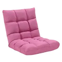 Costway - Adjustable 14-Position Folding Floor Lounge Chair - Pink - Front_Zoom