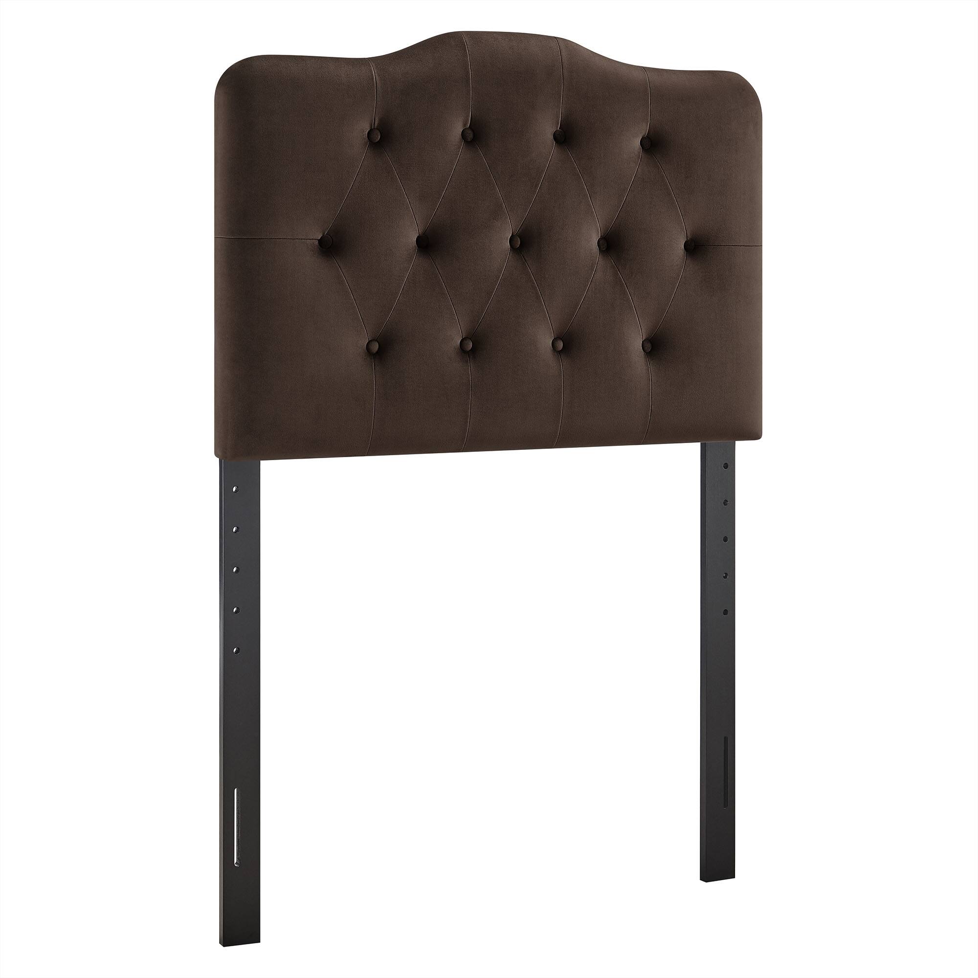 Angle. Modway - Annabel Diamond Tufted Performance Velvet Headboard by Modway - Chocolate Brown.