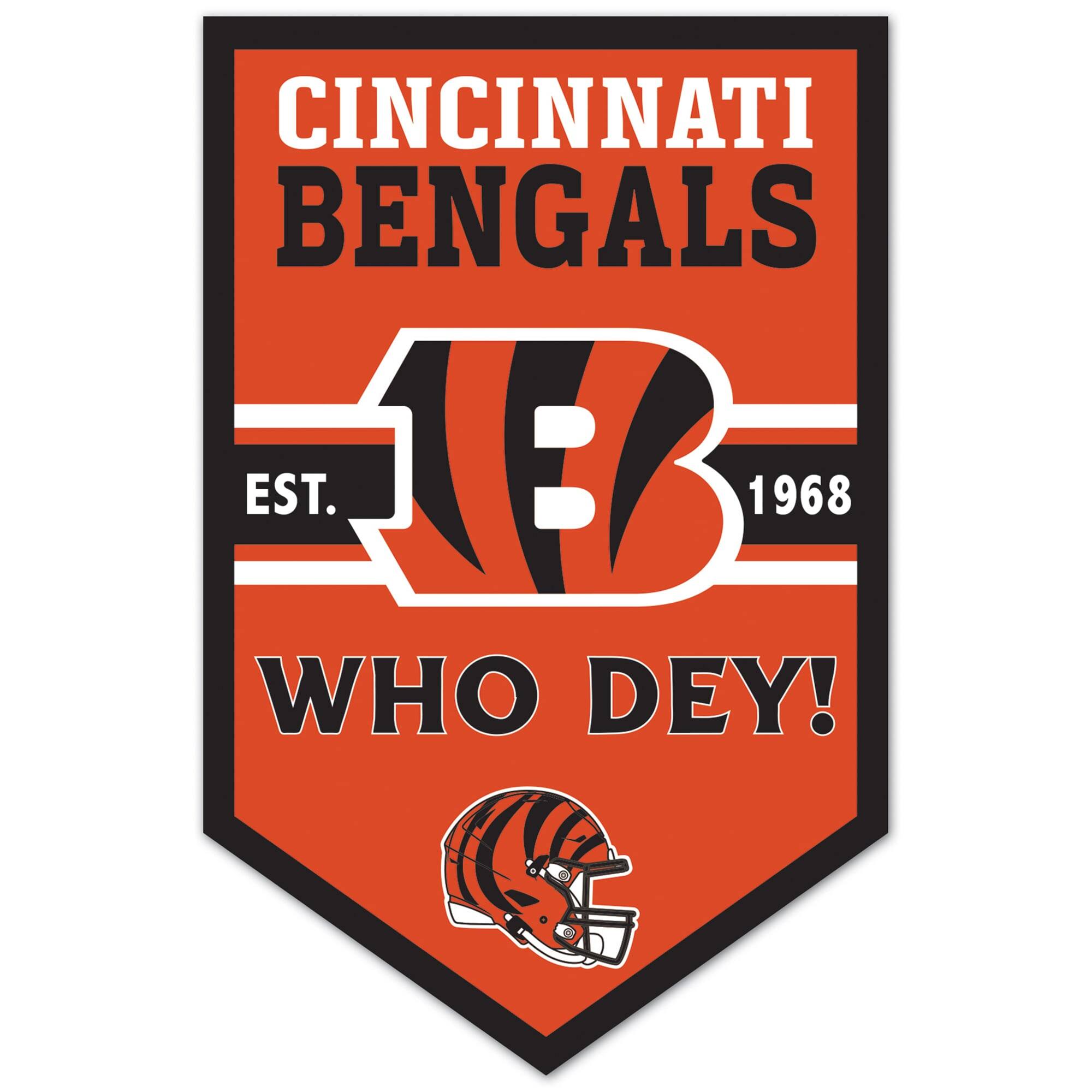 Cincinnati Bengals 11" x 17" Chevron Wood Sign