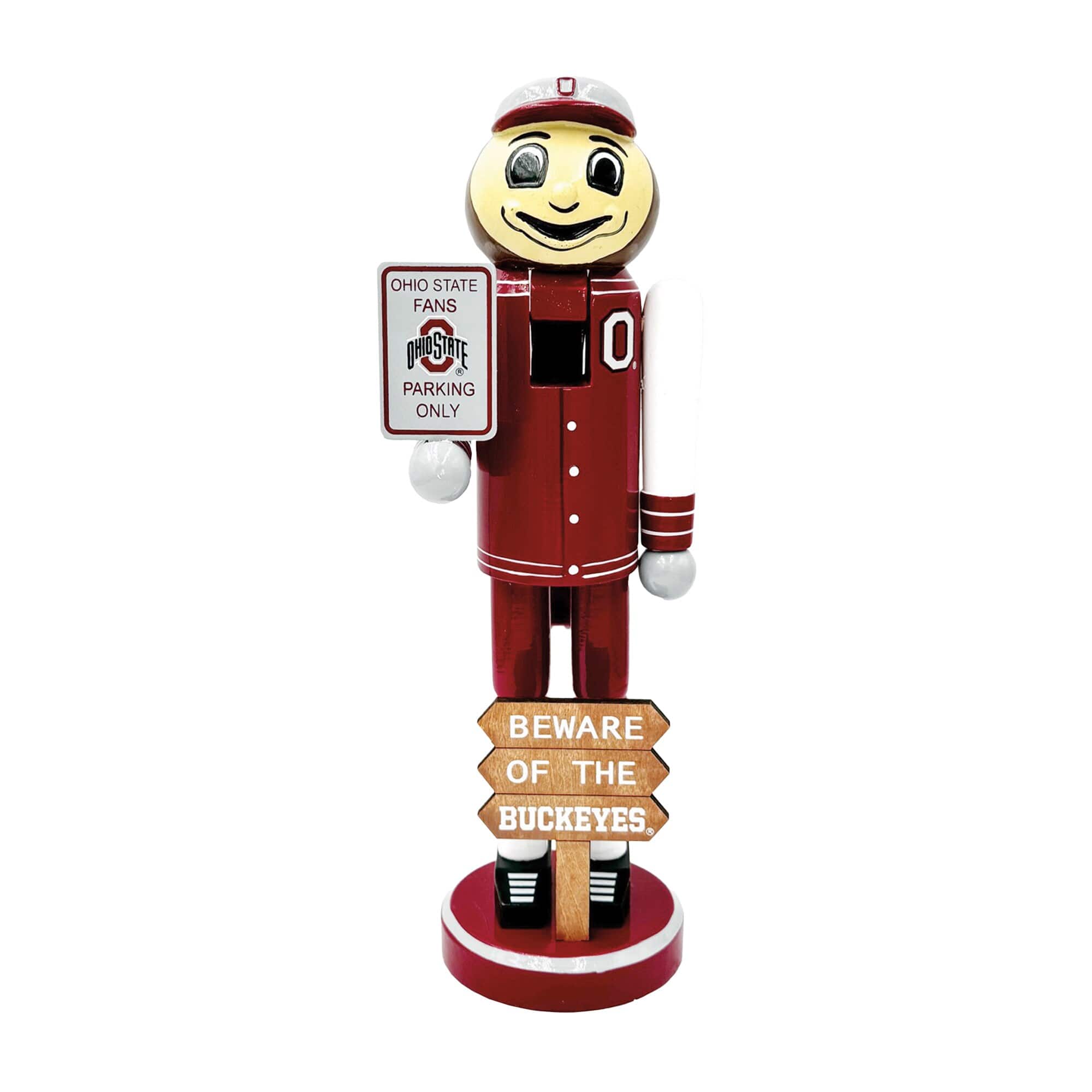 Santa's Workshop - Ohio State Buckeyes 12" Beware Nutcracker - Red