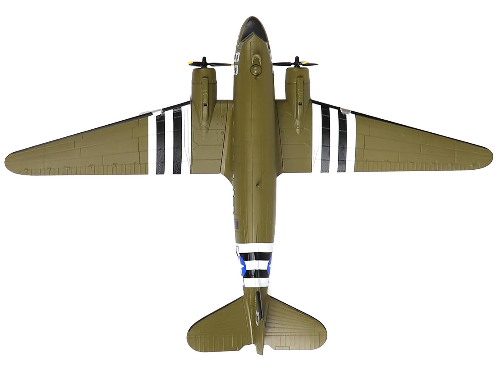 Alt View 4. Other Criteria - Douglas C-47 Skytrain Transport Aircraft "Night Fright, D-Day" 1944 US Army Air Forces 1/100 Diecast Model.