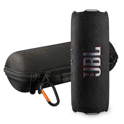 Front. JBL - JBL Flip 7 Portable Bluetooth Speaker (Black), deep bass, IP68 waterproof, for home, Outdoors Bundle - Black.