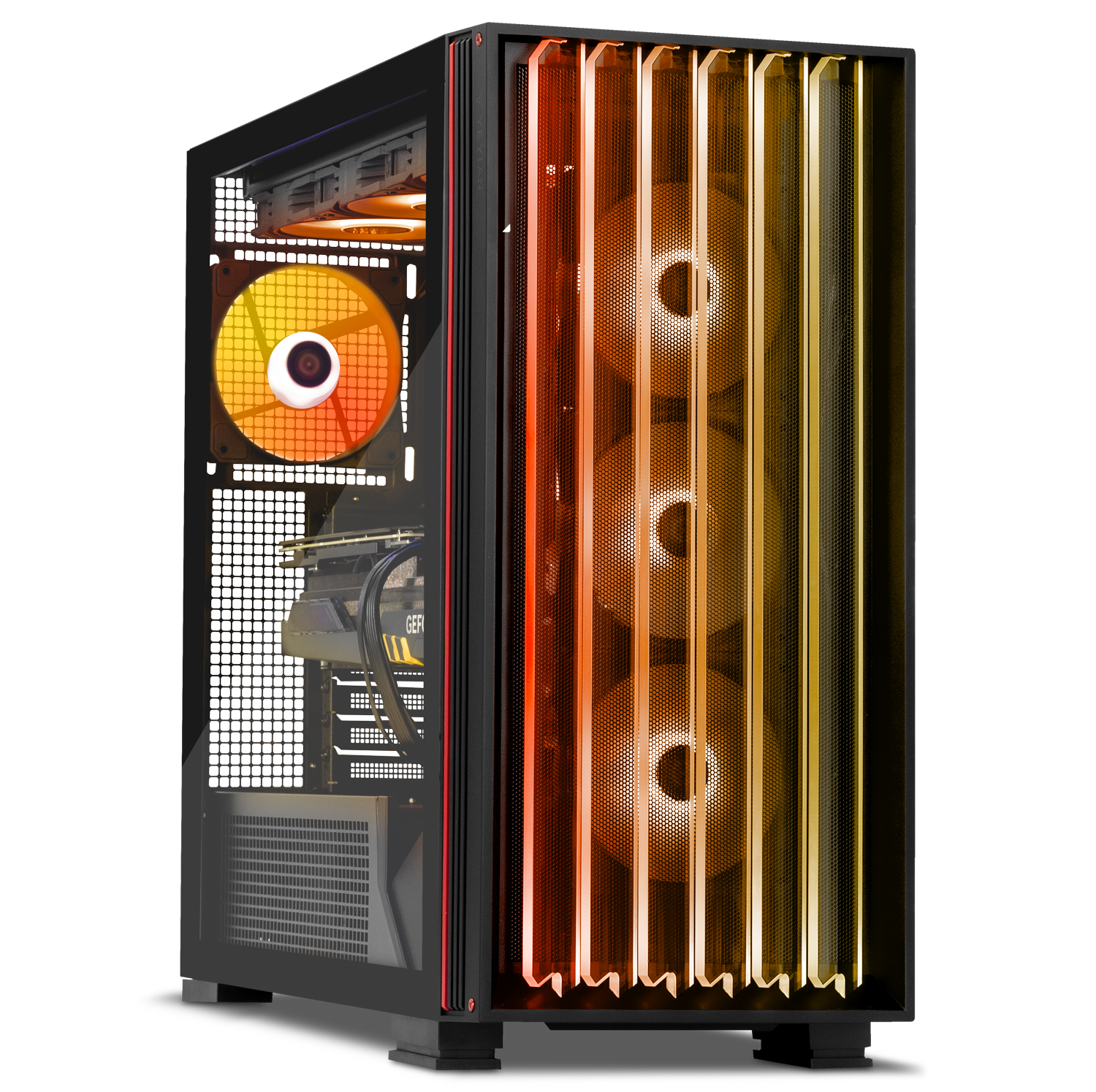 Front. YEYIAN - Yeyian Gaming PC, Ryzen 9 9900X3D, Nvidia RTX 5090 32GB GDDR7, 2TB NVMe, 32GB DDR5, 1000W 80 PLATINUM. YPA-MX990DC-5901U - black.