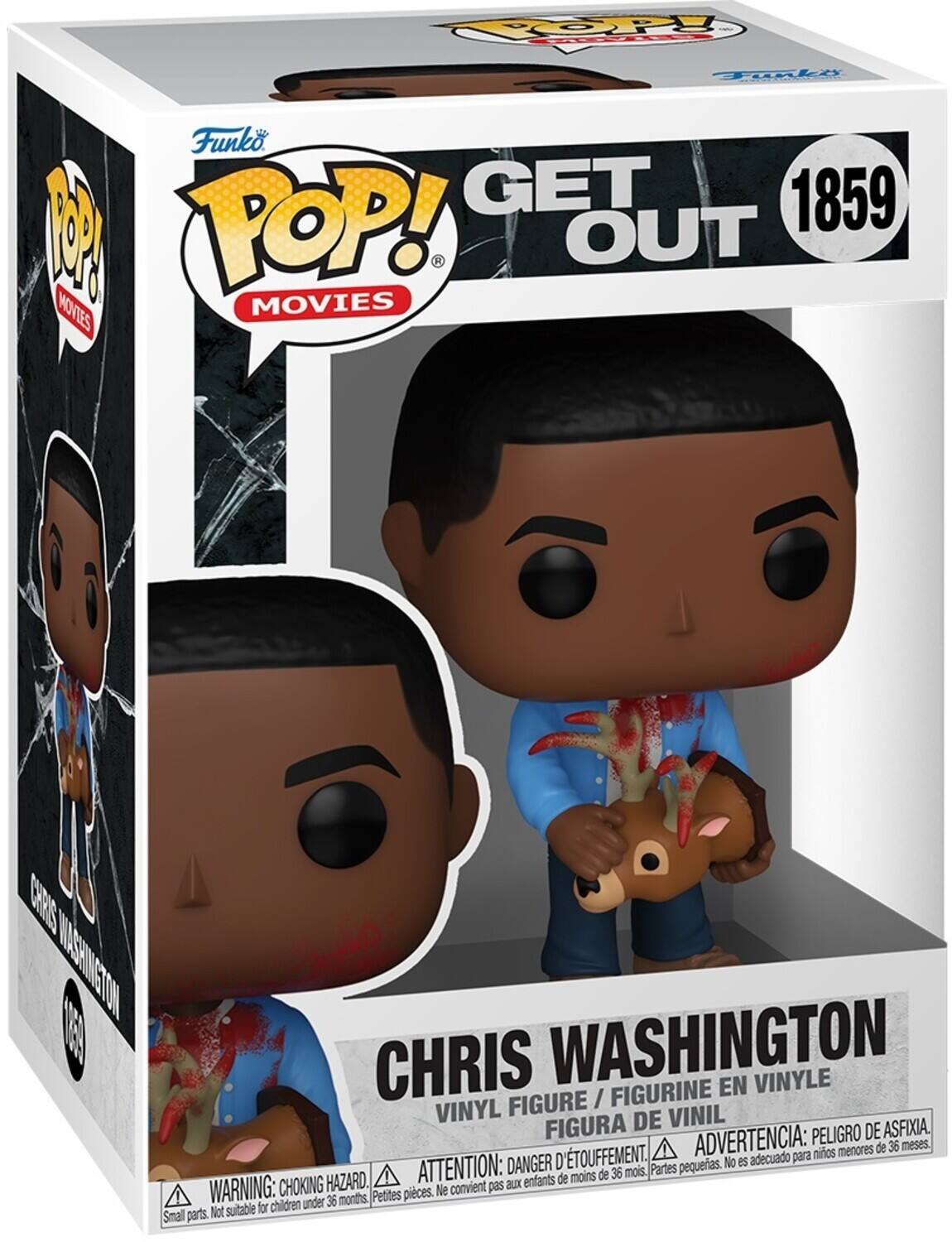 Funko POP! GET OUT MOVIES 1859 M CHRIS WASHINGTON FIGURINE EN VINYLE FIGURE / VINYL DE VINIL FIGURA ADVERTENCIA: PELIGRO DE ASFIXIA menores de 36 meses. D'TOUFFEMENT. adecuado para nios DANGER pequeas. No es HAZARD. ATTENTION: CHOKING Petites pices. Ne convient pas children under 36 months. Not suitable for Smal parts.