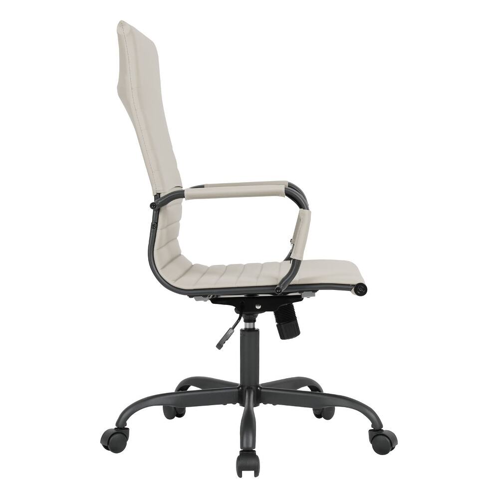 Alt View 4. LeisureMod - Harris Ergonomic High-Back Office Chair Leather Upholstery, Adjustable Swivel, Tilt, and Black Iron Frame - Tan.