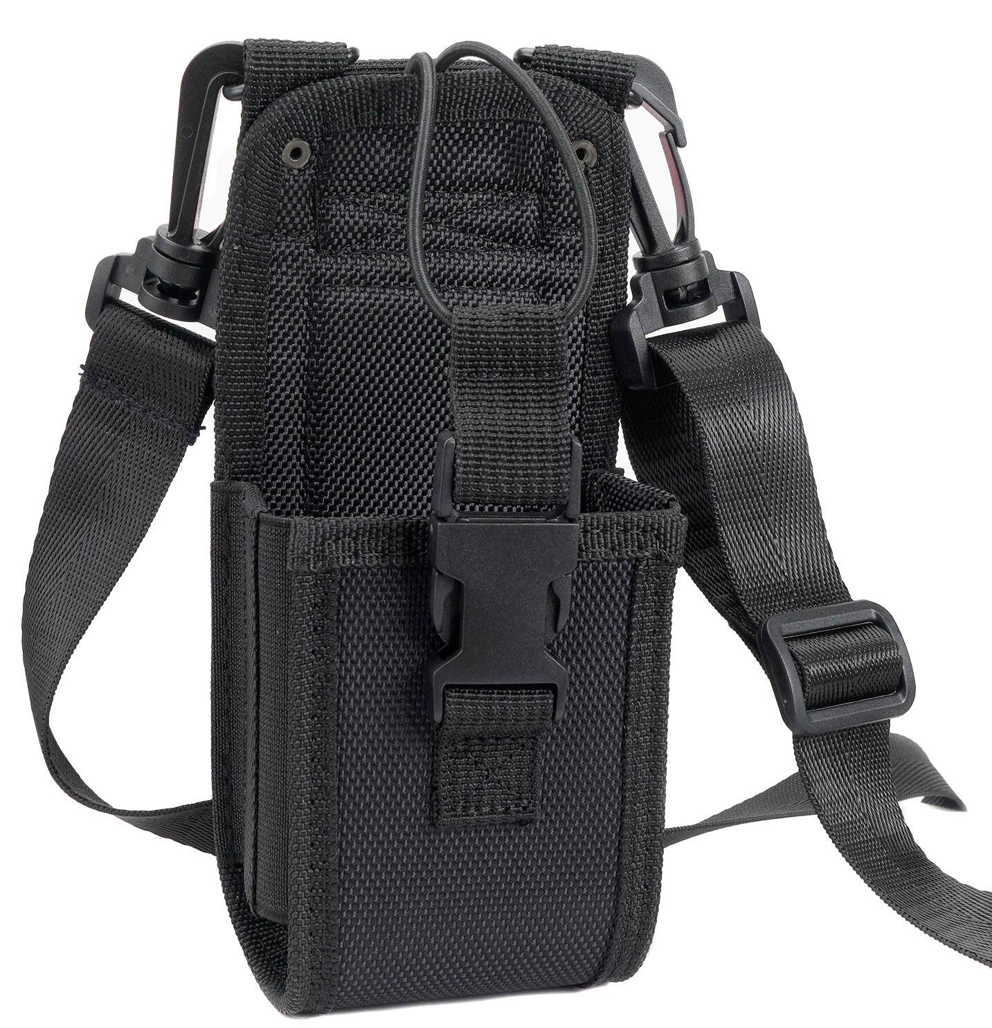 Alt View 2. Nakedcellphone - Pouch for Zebra TC77 Scanner/Radio/Walkie Talkie - Rugged Nylon Holster Harness, Belt Loops, Lanyard - Black.