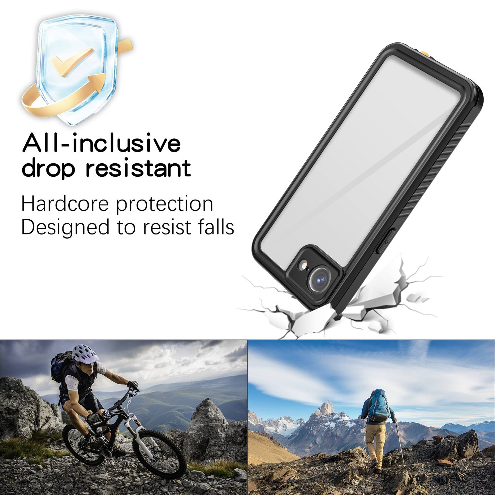 All-inclusive drop resistant  
Hardcore protection  
Designed to resist falls