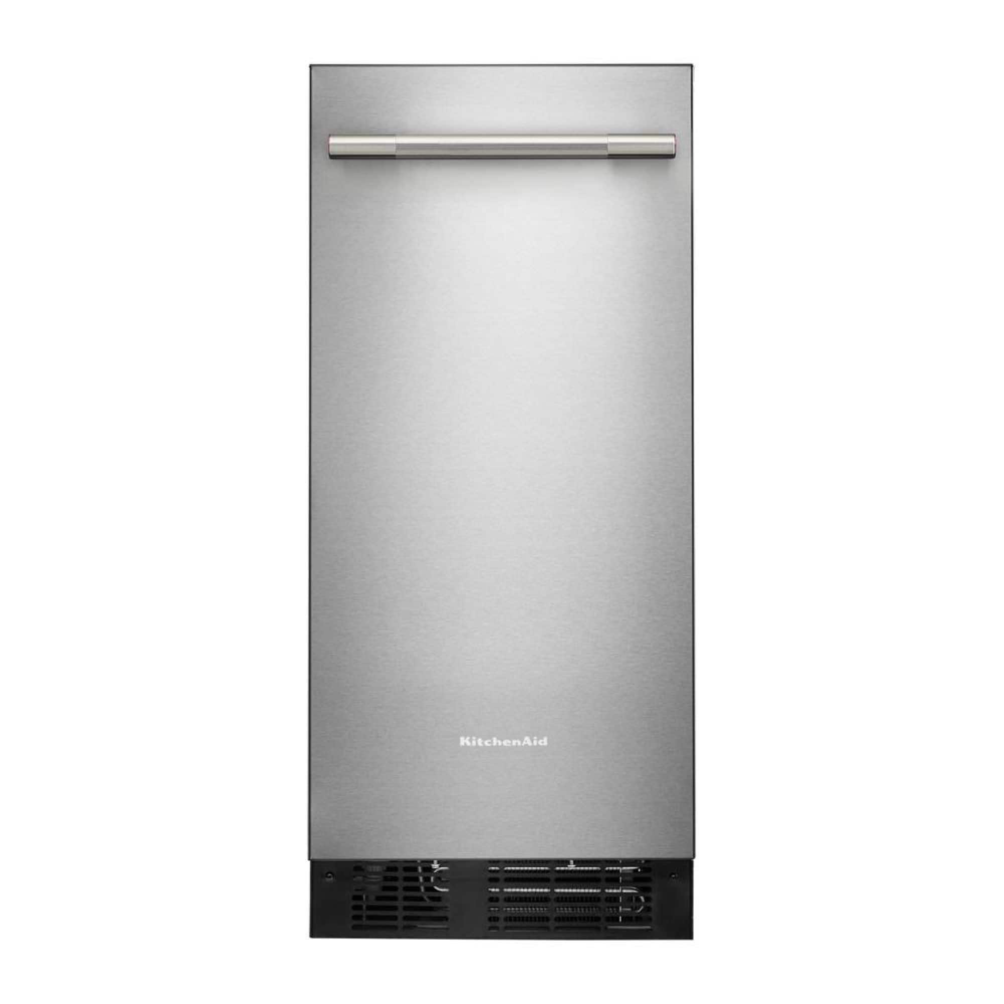 KitchenAid - 15" 25-Lb. Ice Maker - PrintShield Stainless Finish - Front_Zoom