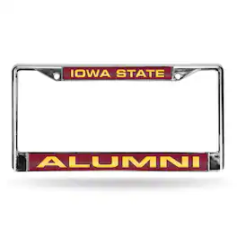 Rico Industries - Iowa State Cyclones Alumni Chrome Metal Laser Cut License Plate Frame - Multi