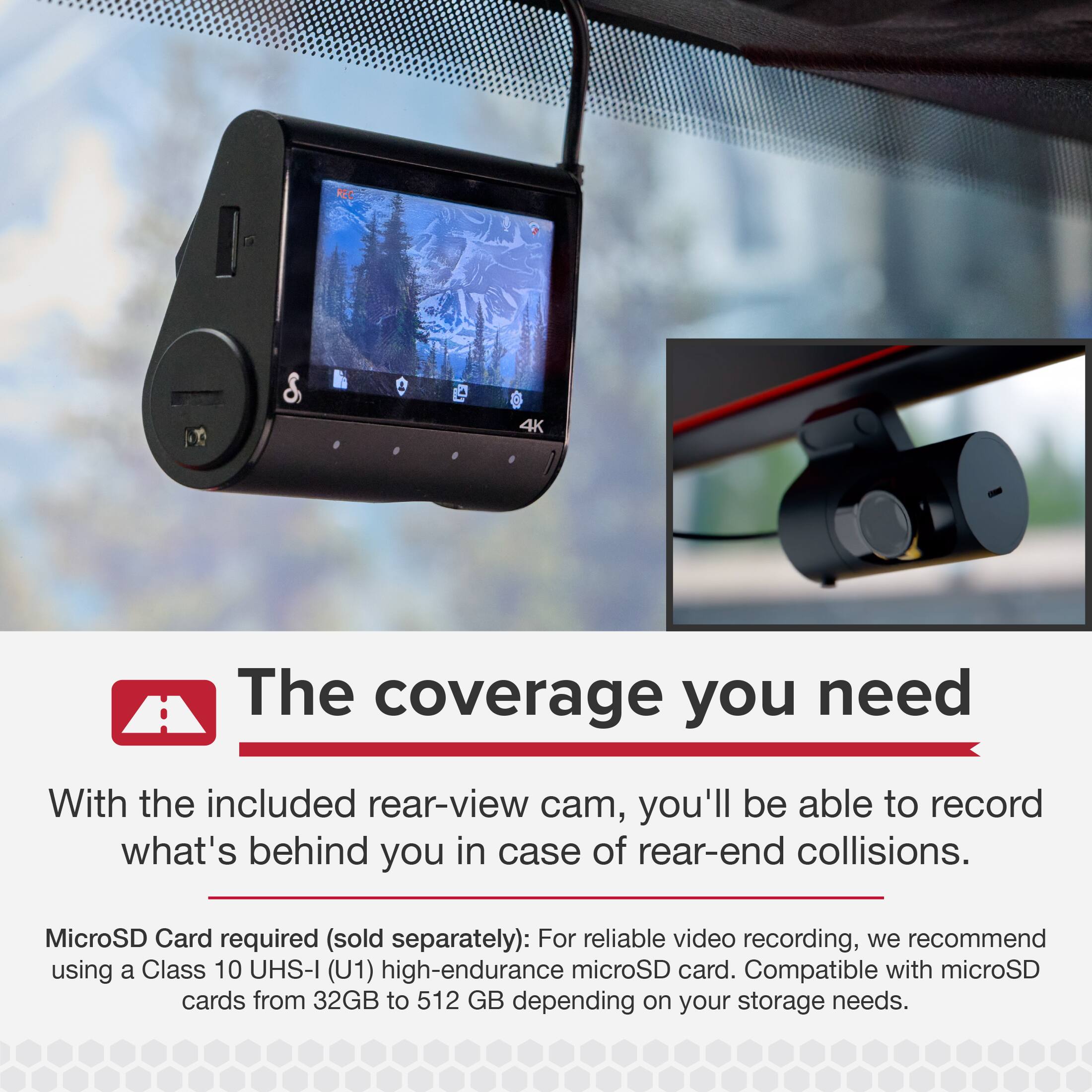 Cobra SC 250R 4K Dual View Front & Rear Dash Cam, works with Apple ...