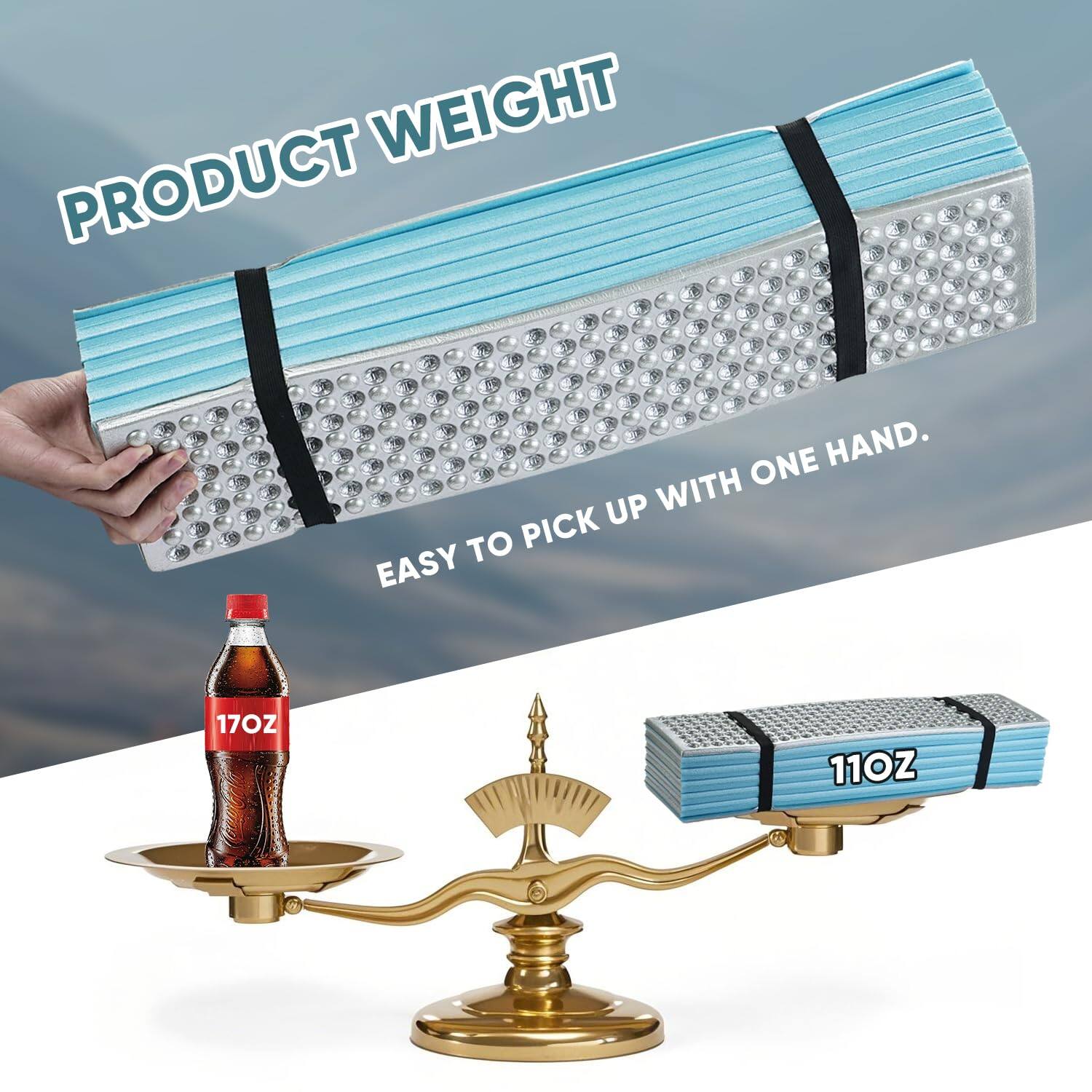 PRODUCT WEIGHT  
EASY TO PICK UP WITH ONE HAND.  
17OZ  
11OZ