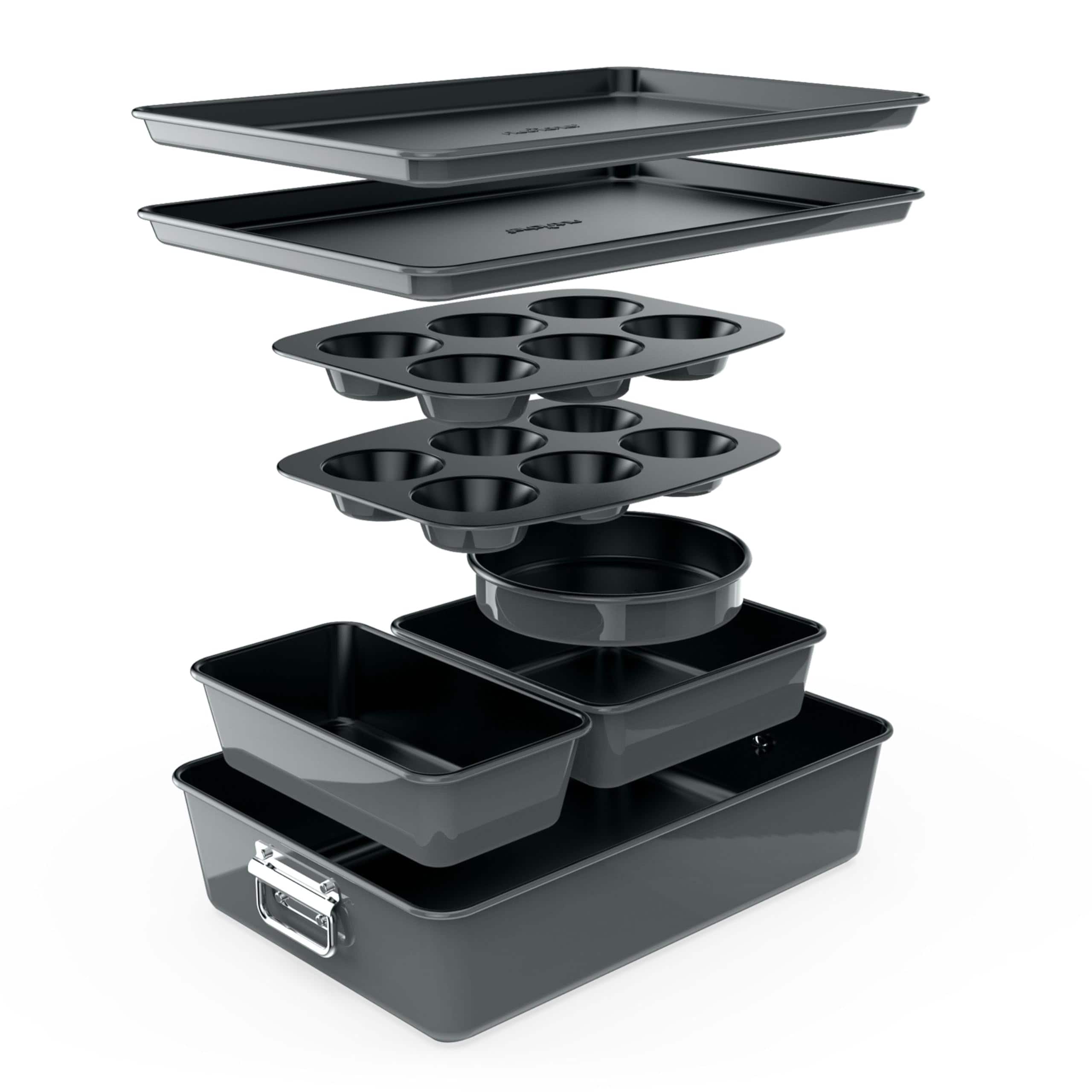 NutriChef - 8-Piece Nonstick Stackable Bakeware Set