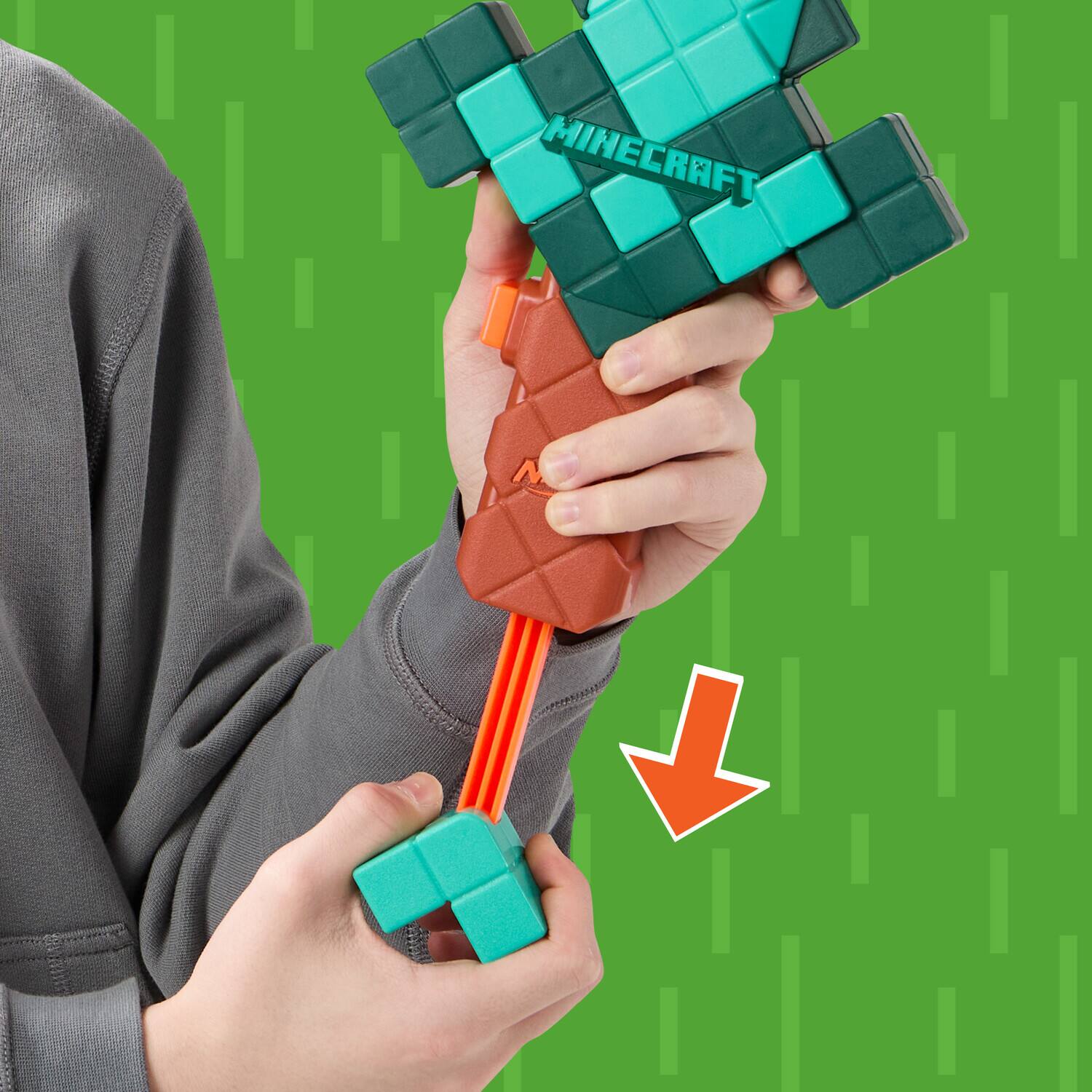 Alt View 3. Hasbro - Nerf - Minecraft - Diamond Sword Dart Blaster   - COLLECTIBLES - Multicolor.