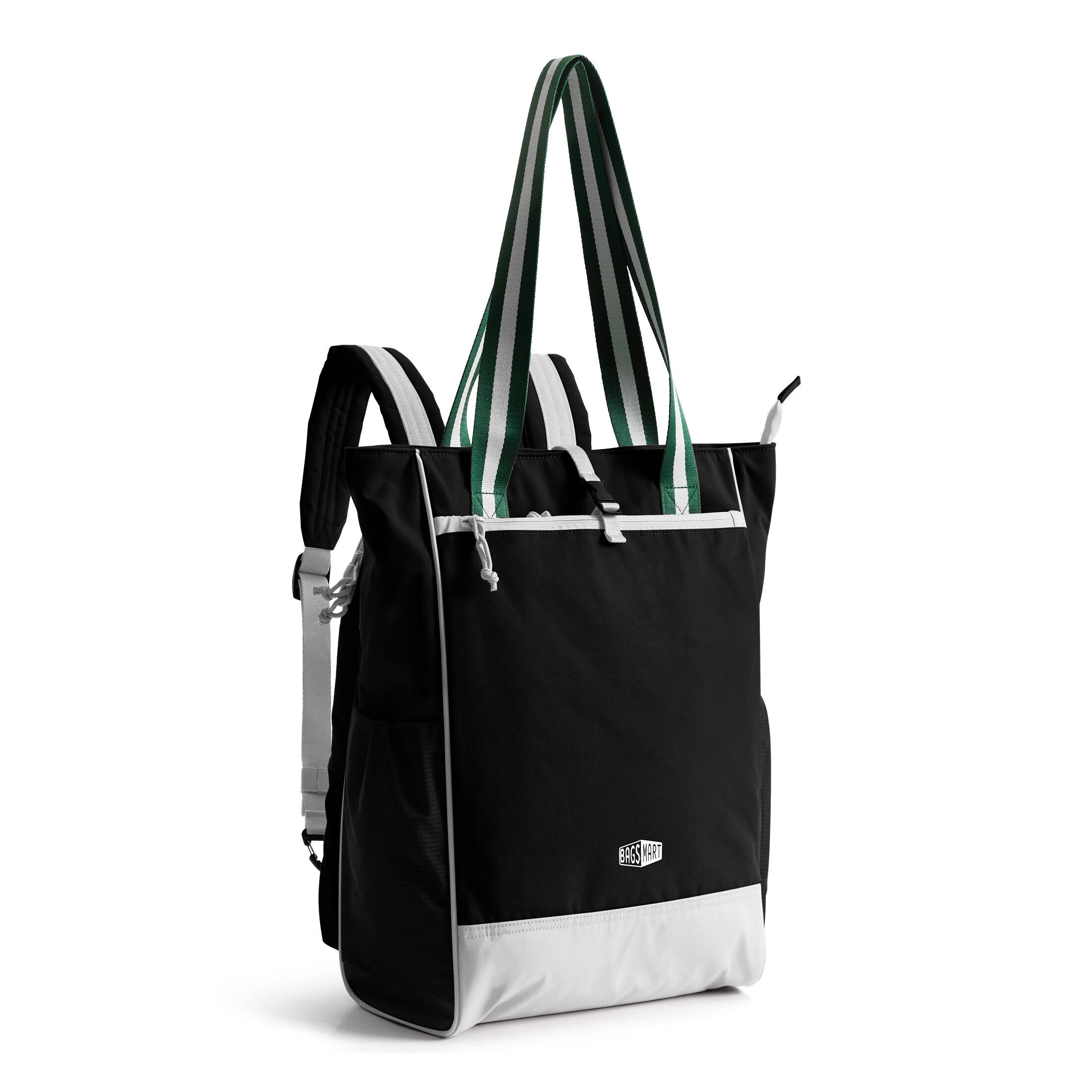 Angle. Bagsmart - Advantage 18L Convertible Totepack, Water-Repellent Tote Backpack with 15.6" Laptop Sleeve for Work & Sport - Black.
