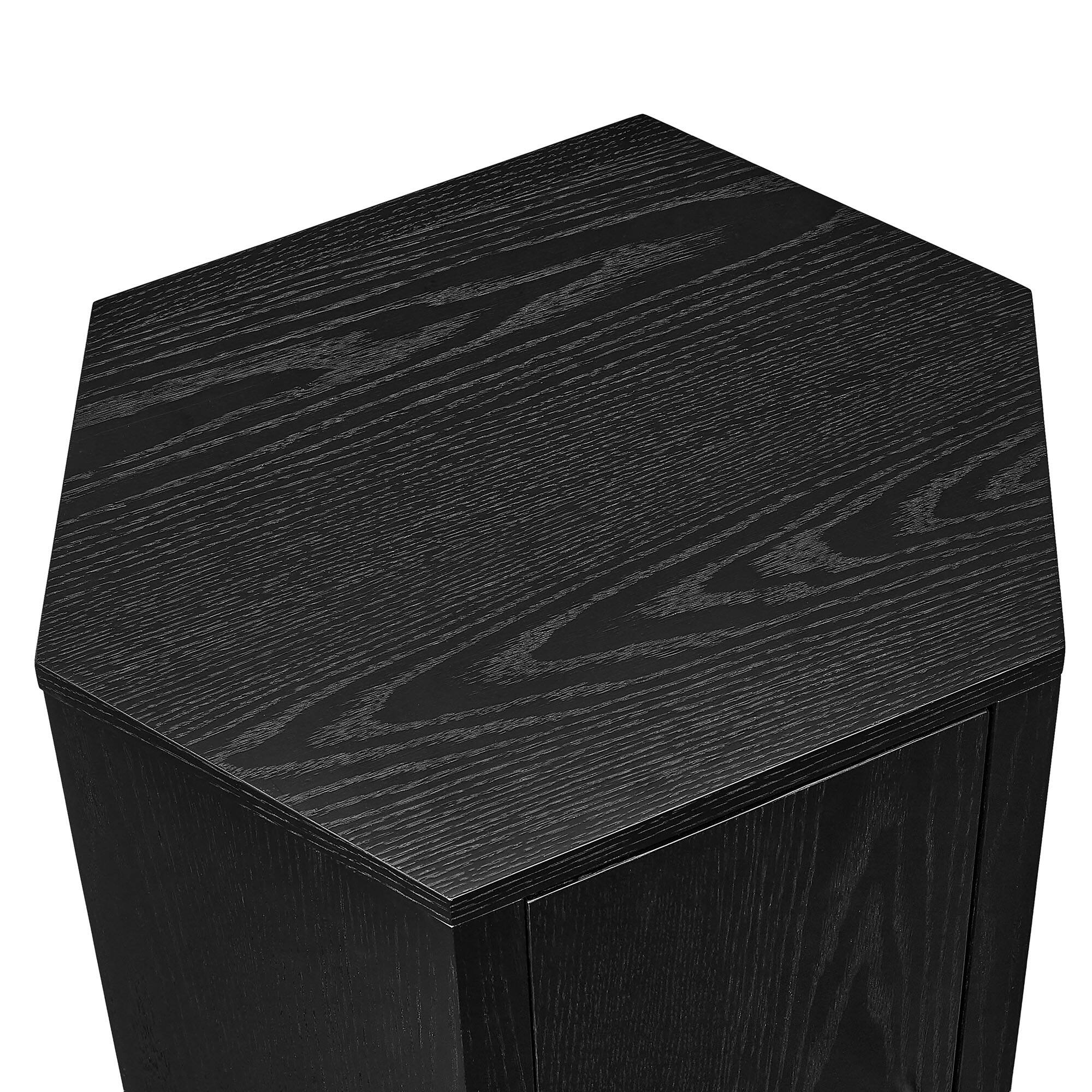 Alt View 7. Modway - Kade Faceted Wood Side Table by Modway - Black.