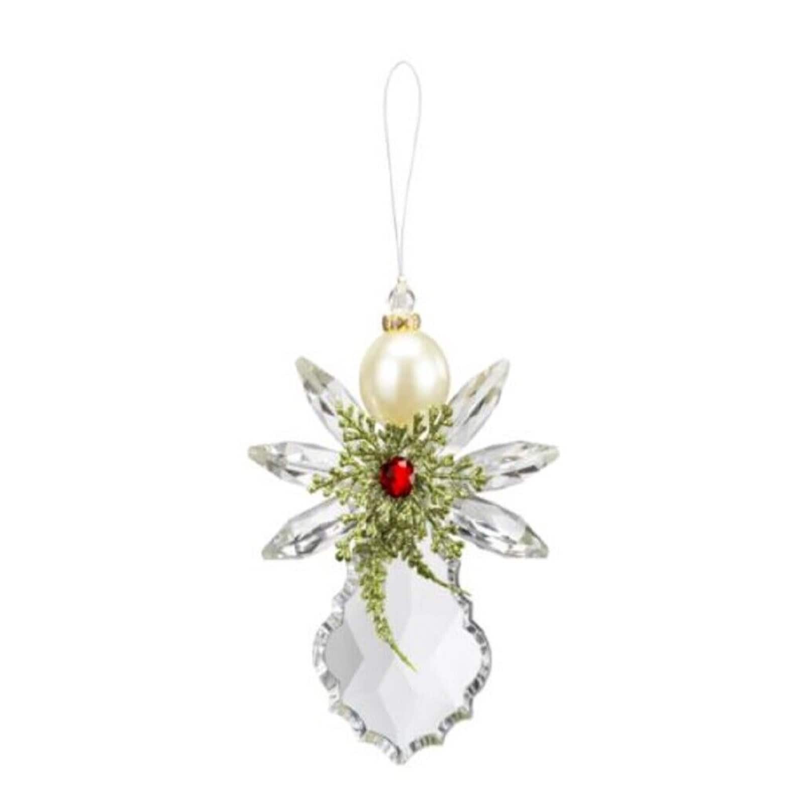 Ganz - Pearl Angel Acrylic Christmas Tree Ornament 4.5 inch - Clear