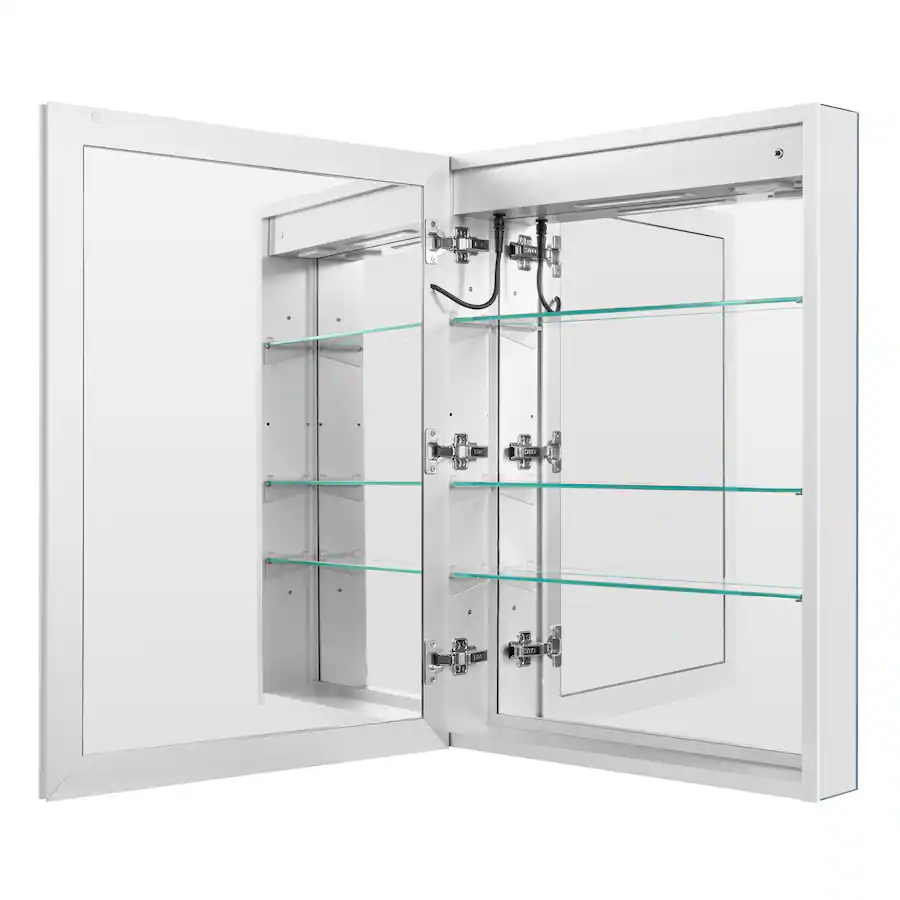 VEVOR Lighted Medicine Cabinet with Mirror, 24 x 32 in Recessed or Wall ...