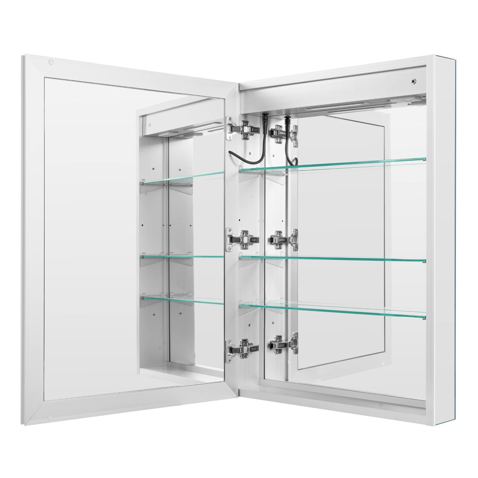 Alt View 5. VEVOR - Lighted Medicine Cabinet with Mirror, 24 x 32 in Recessed or Wall Mount, 3 Color Dimmable LED Bathroom Medicine Cabinet - Silver.