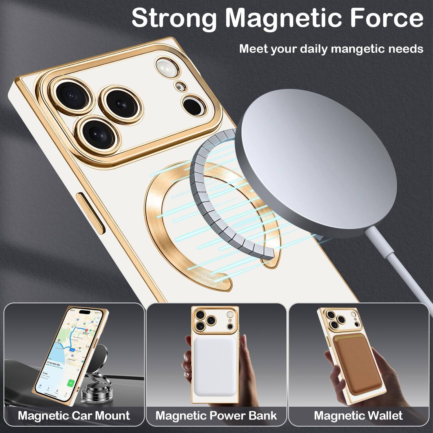 Strong Magnetic Force  
Meet your daily magnetic needs  

1. Magnetic Car Mount  
2. Magnetic Power Bank  
3. Magnetic Wallet