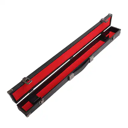 Front. GSE Games & Sports Expert - Billiard Pool Cue Stick Hard Box for 2-Piece Pool Cue Stick - Holds 1 Cue Butt and 1 Cue Shaft - Red - Red.