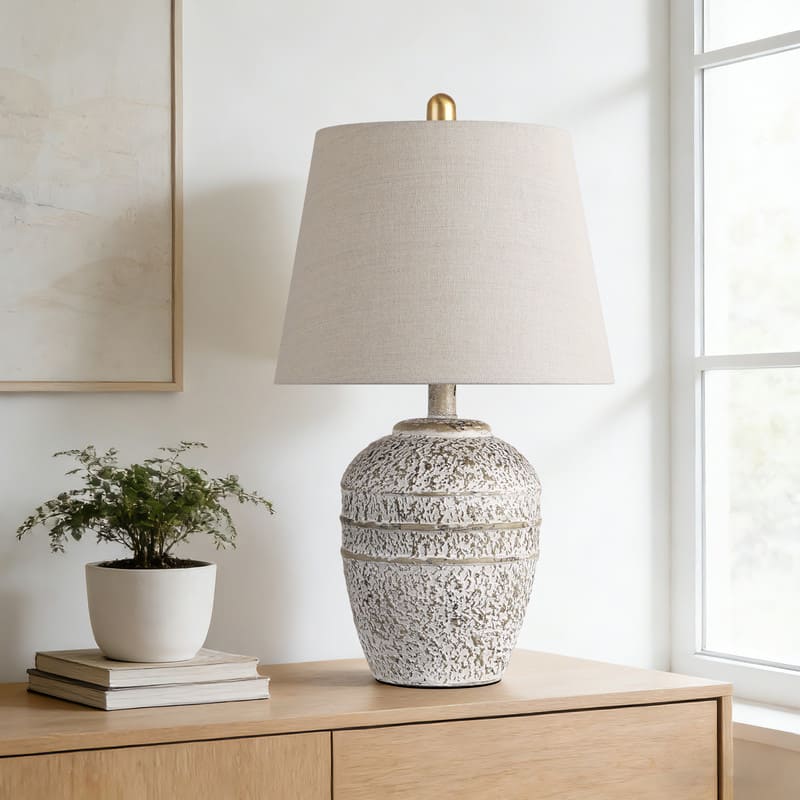 partphoner - Rustic Farmhouse Table Lamp - Gray