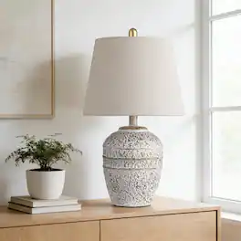 partphoner - Rustic Farmhouse Table Lamp - Gray