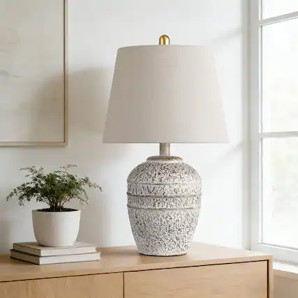 Front. partphoner - Rustic Gray Farmhouse Table Lamp - Grey.