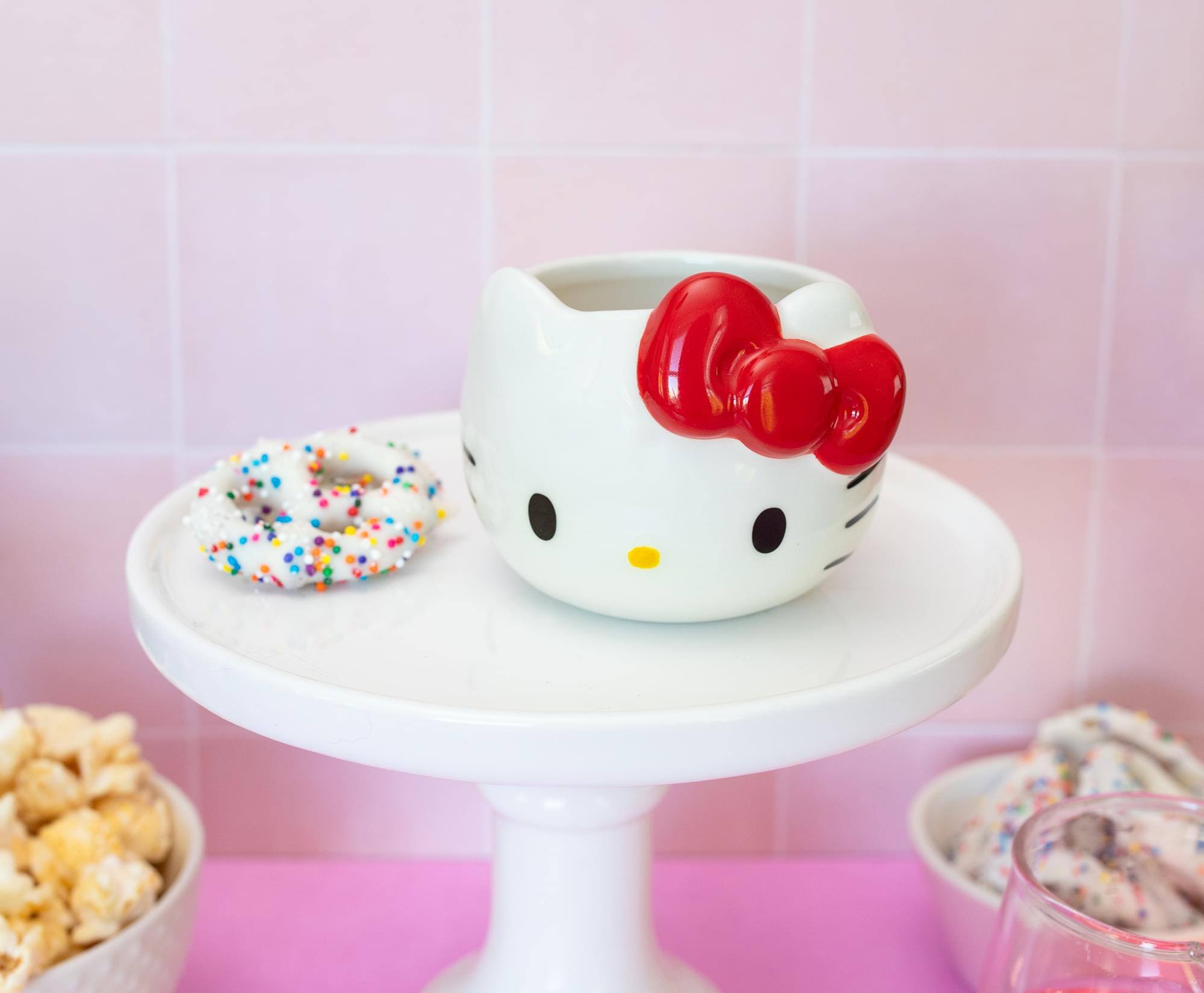Alt View 3. Silver Buffalo - Sanrio Hello Kitty Red Bow Sculpted Ceramic Mini Mug | Holds 3 Ounces - Red.