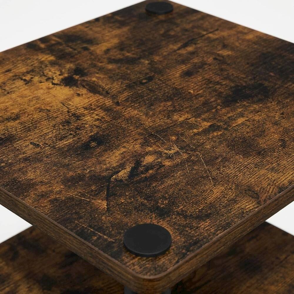 Alt View 1. FurniFact - Amber Pine and Black 3-Tier End Table Set with Modern Design - Amber Pine/Black.