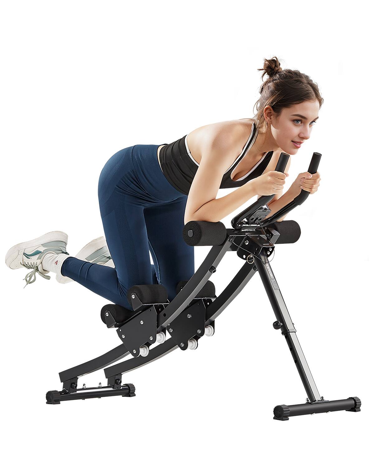 VEVOR - AB Workout Machine, Dual-track Ab Workout Equipment at Home Gym, Core & Abdominal Trainers - Black