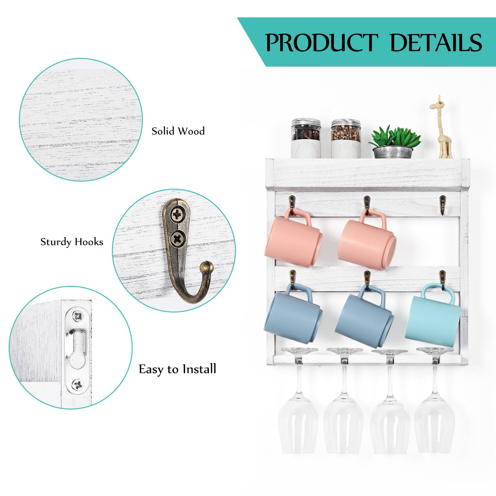PRODUCT DETAILS
- Solid Wood
- Sturdy Hooks
- Easy to Install