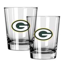 The Memory Company - Green Bay Packers 15oz. Two-Pack Rocks Glass Gift Set - Multicolor