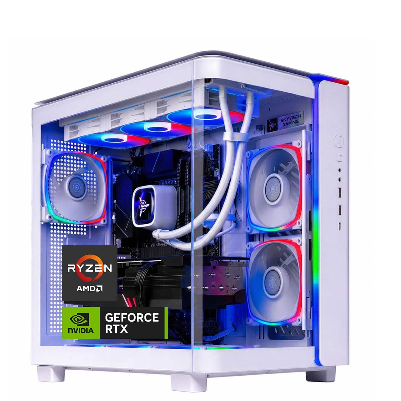 Skytech Gaming - Skytech KING95 - AMD Ryzen 7 9800X3D, 5070 Ti, 32GB 6000 MHz DDR5 RAM, 850W GOLD A3 PSU - White