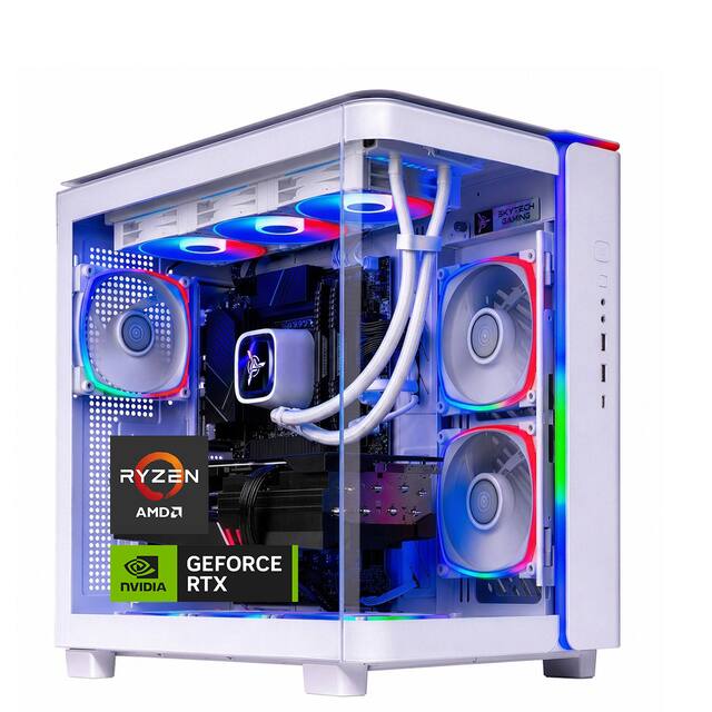Skytech Gaming - KING95 Gaming Desktop PC - AMD Ryzen 7 9700X (2024) - 16GB Memory - NVIDIA GeForce RTX 5060 Ti 16GB - 1TB NVMe Storage - White