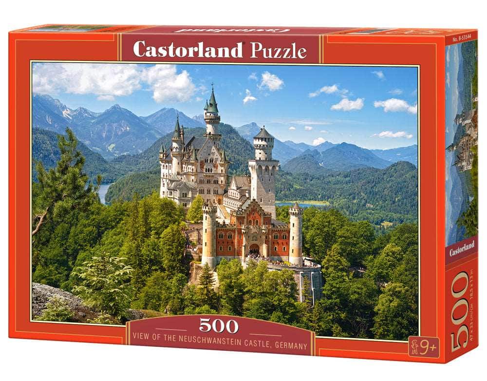 Castorland - 500 Piece Jigsaw Puzzle, View of the Neuschwanstein Castle, Bavarian Alps, Germany, Castle puzzle, B-53544 - Red