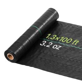 VEVOR - Weed Barrier Fabric Heavy Duty,1.3x100FT 3.2oz Landscape Fabric,Woven Weed Blocker Fabrics, Garden Fabrics Weeds Barrier - Black
