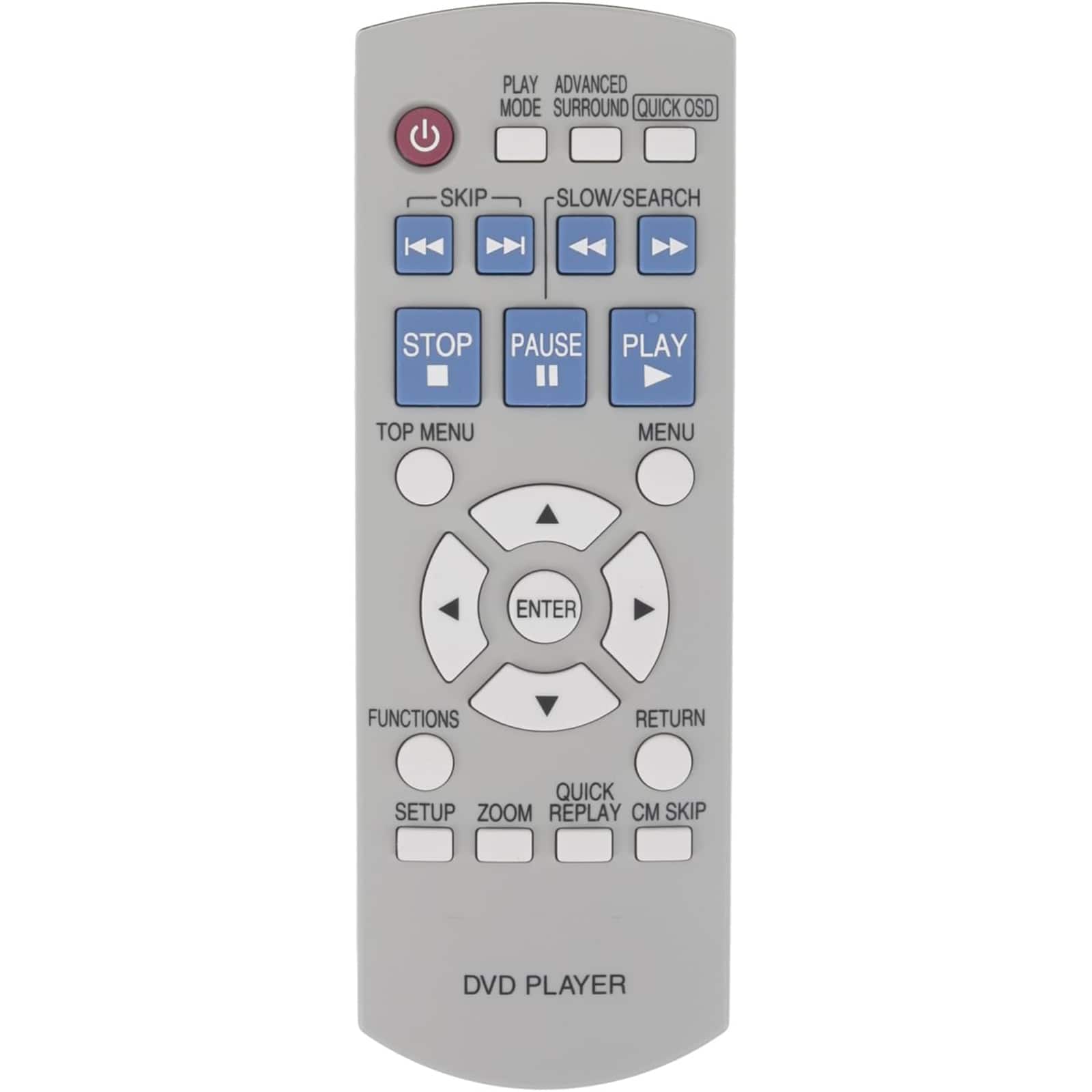 ZdalaMit - Replacement Remote N2QAYB000011 fit for Panasonic DVD CD Player DVD-S1 DVDS1 DVD-S1S DVDS1S - Gray