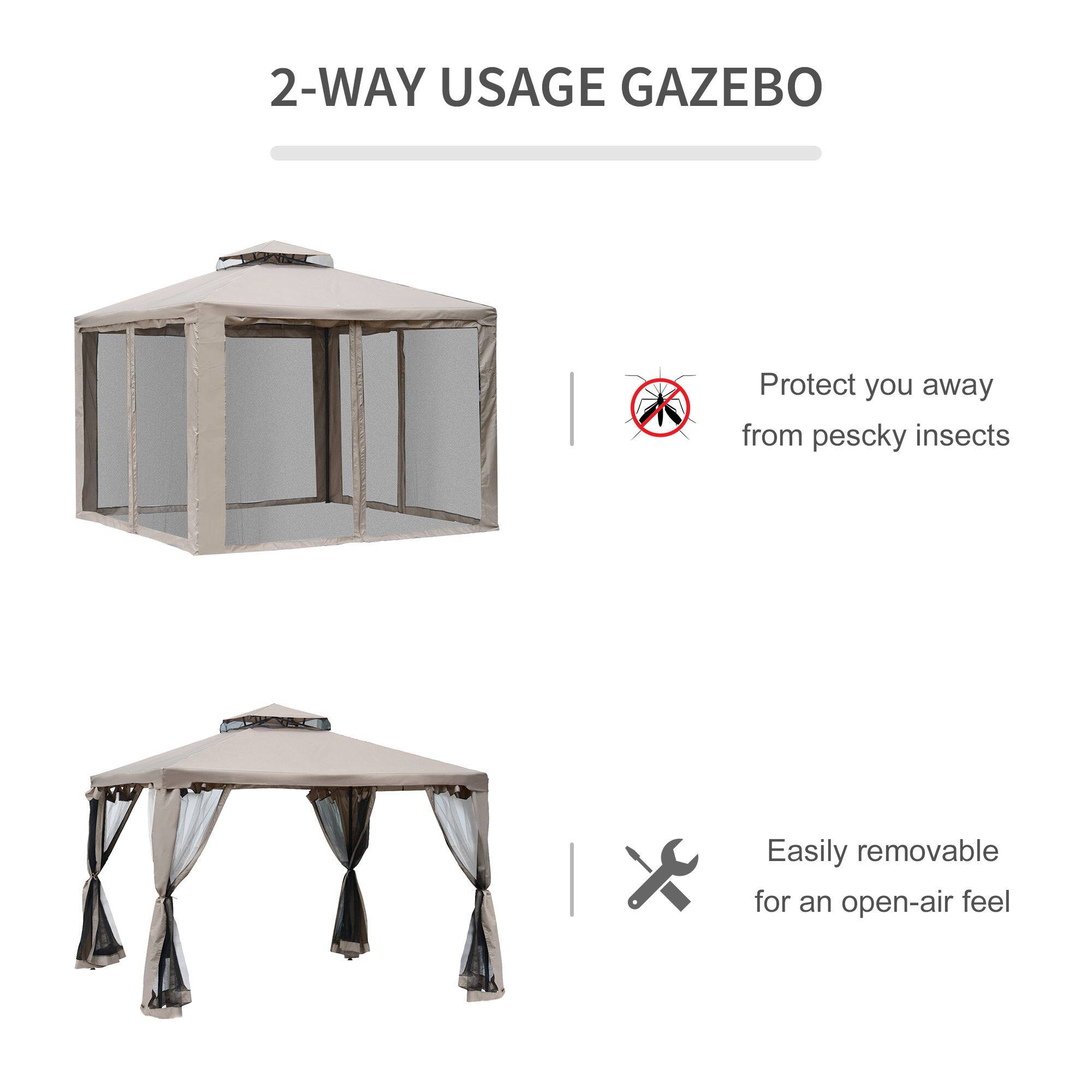 2-WAY USAGE GAZEBO
Protect you away from pescky insects
Easily removable for an open-air feel