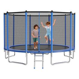 VEVOR - Outdoor Trampoline, 15FT Round Recreational Trampoline with Enclosure Net, ASTM Approved, Heavy Duty Trampolines - Blue,Black