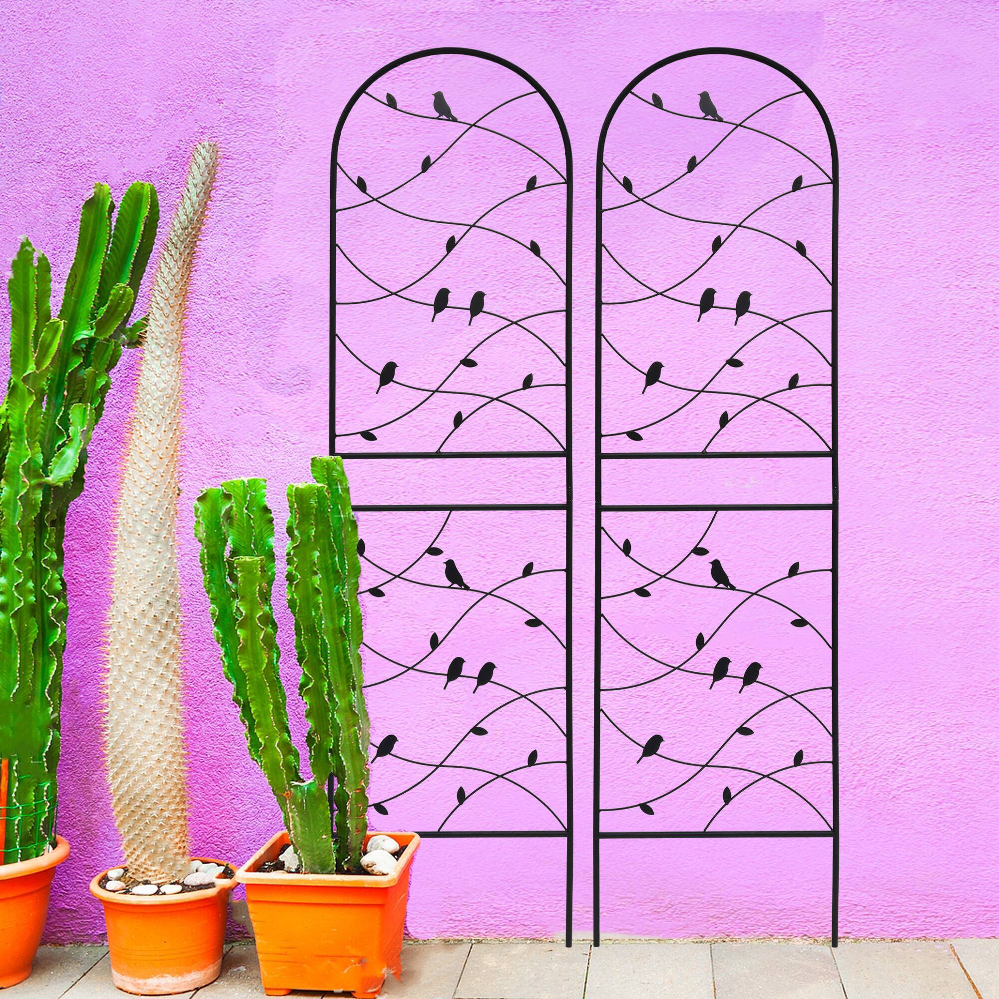 Loheer - Rustproof Metal Garden Trellis Set, 5.9 ft x 1.64 ft Climbing Plant Support for Outdoor Decor, 2 Pack - Black price history on PriceWatchPro
