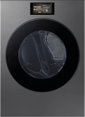 Samsung - 7.6 cu. ft. Bespoke AI Ultra Capacity Front Load Electric Dryer with AI Home and AI OptiDry+ - Dark Steel